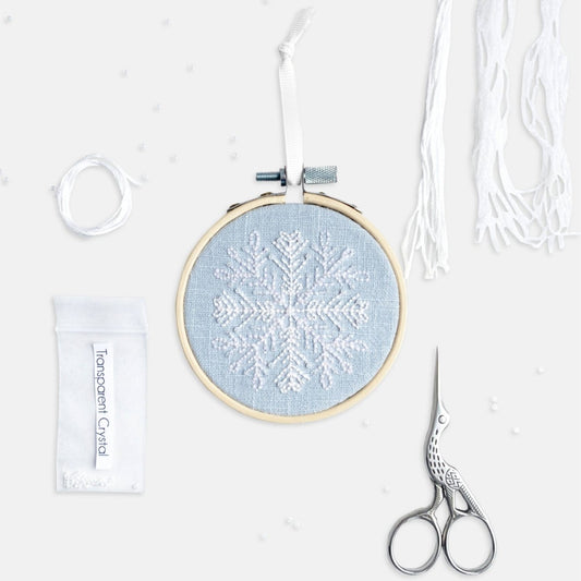 Christmas Snowflake Embroidery Kit - Modern Craft Kit from Kirsty Freeman Design