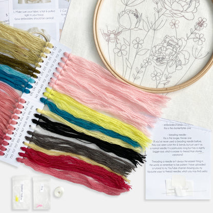 Peony Embroidery Kit