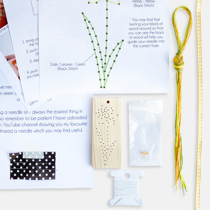 Wooden Daffodil Embroidery Kit