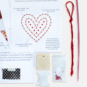 Wooden Heart Embroidery Kit