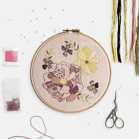 Flower Embroidery Kit - Modern Craft Kit from Kirsty Freeman Design