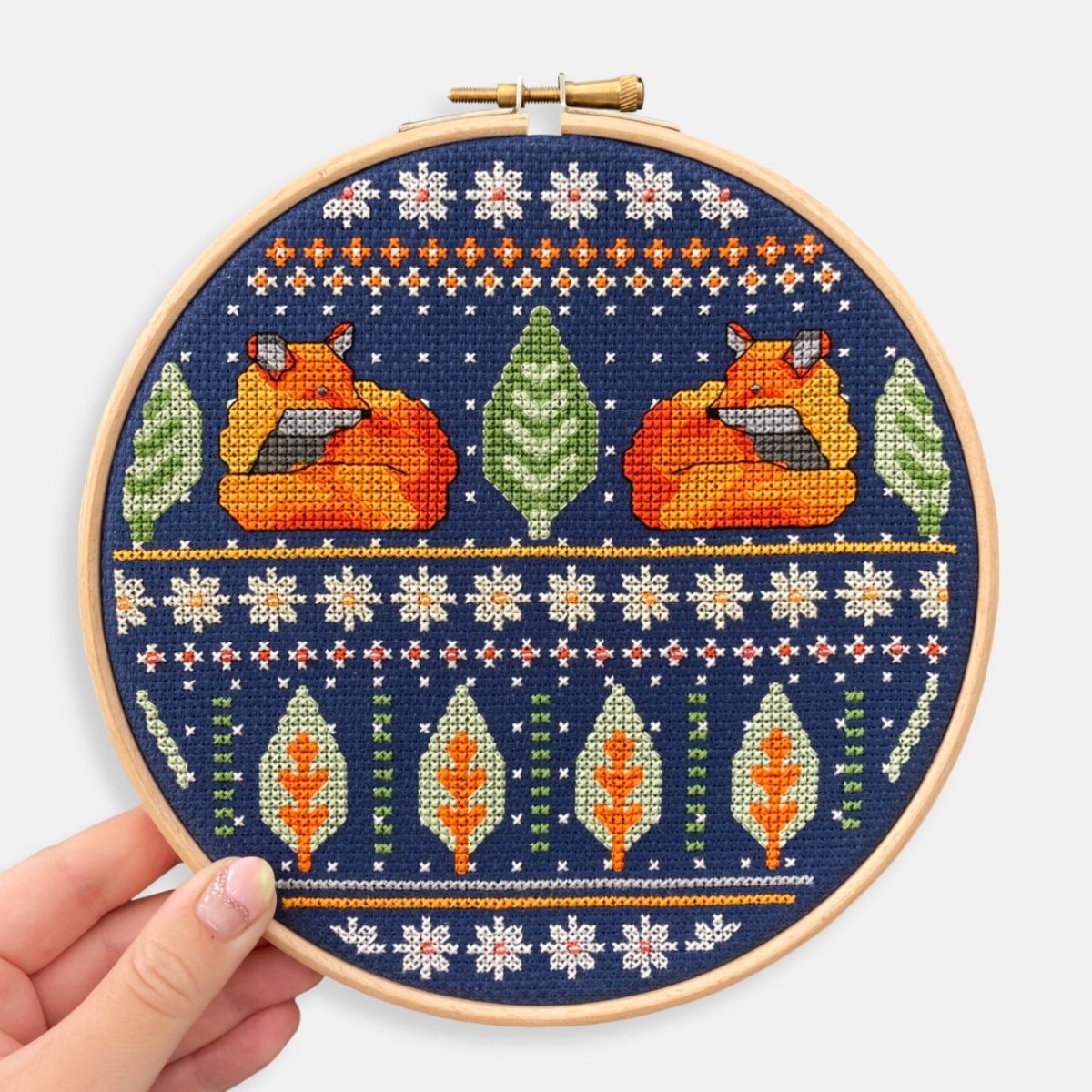 Fox Cross Stitch Kit - Modern Craft Kit from Kirsty Freeman Design