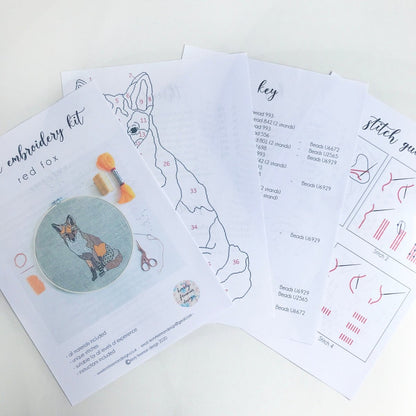 Fox Embroidery Kit - Modern Craft Kit from Kirsty Freeman Design