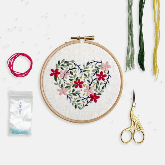 Heart Embroidery Kit - Modern Craft Kit from Kirsty Freeman Design