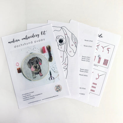 Dachshund Embroidery Kit