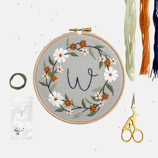 Letter Embroidery Kit - Modern Craft Kit from Kirsty Freeman Design