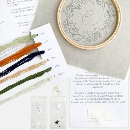 Letter Embroidery Kit - Modern Craft Kit from Kirsty Freeman Design