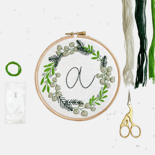 Monogram Embroidery Kit - Modern Craft Kit from Kirsty Freeman Design