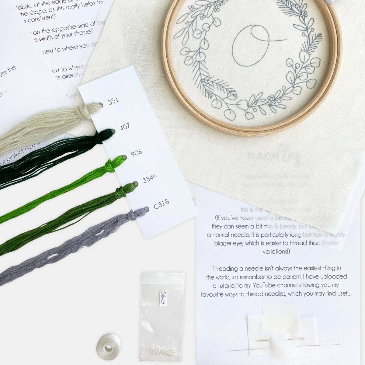 Monogram Embroidery Kit - Modern Craft Kit from Kirsty Freeman Design