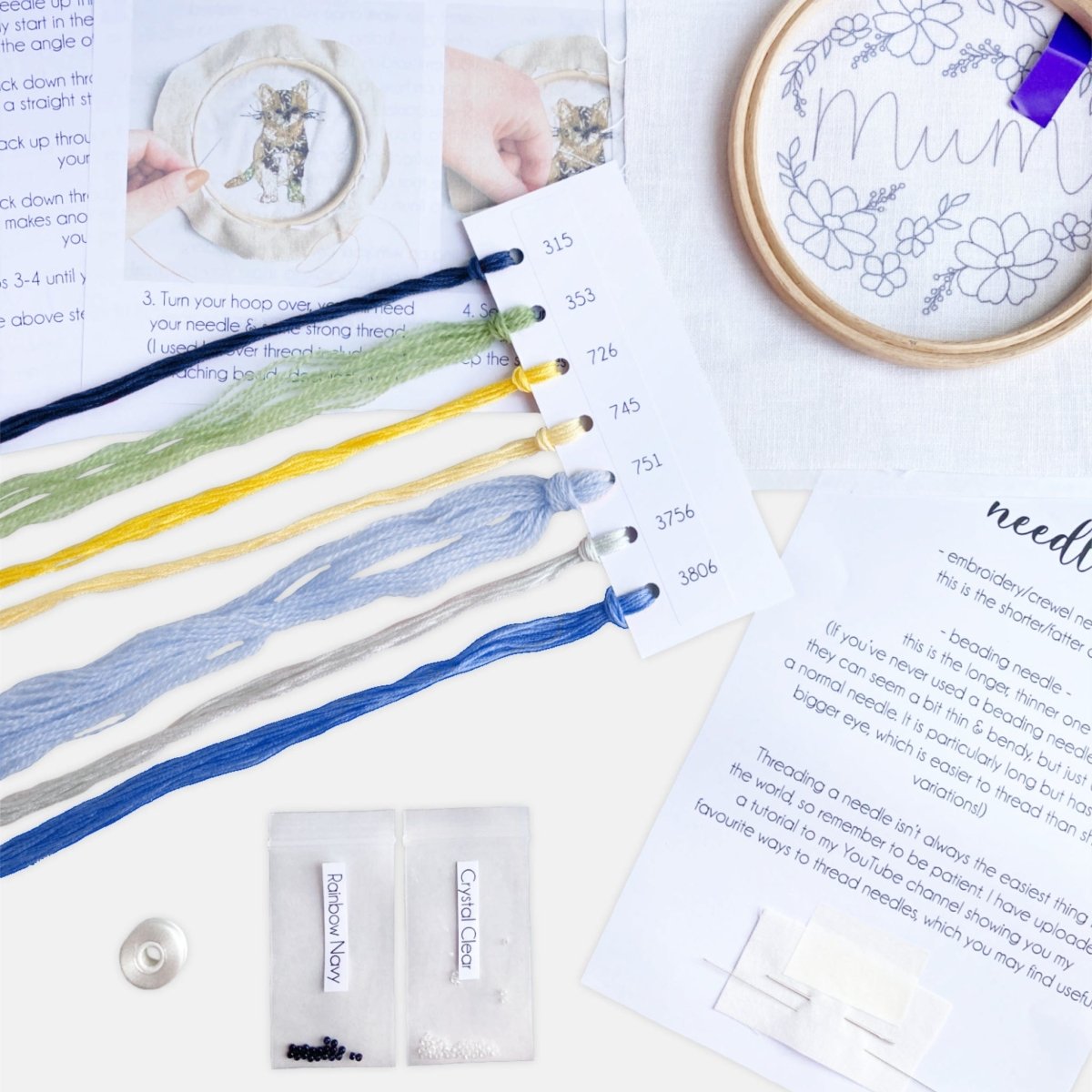 Mother's Day Embroidery Kit - Modern Craft Kit from Kirsty Freeman Design