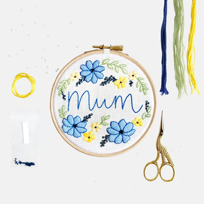 Mother's Day Embroidery Kit - Modern Craft Kit from Kirsty Freeman Design