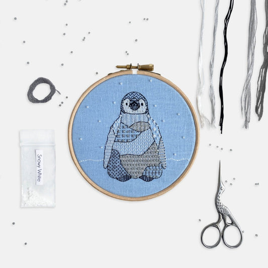 Penguin Embroidery Kit - Modern Craft Kit from Kirsty Freeman Design