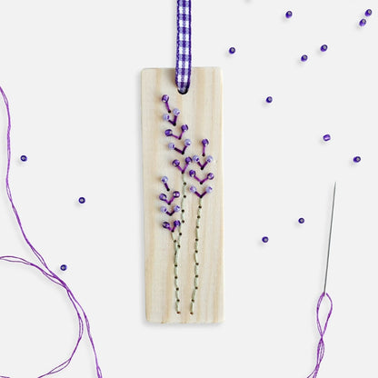Wooden Lavender Embroidery Kit - Modern Craft Kit from Kirsty Freeman Design